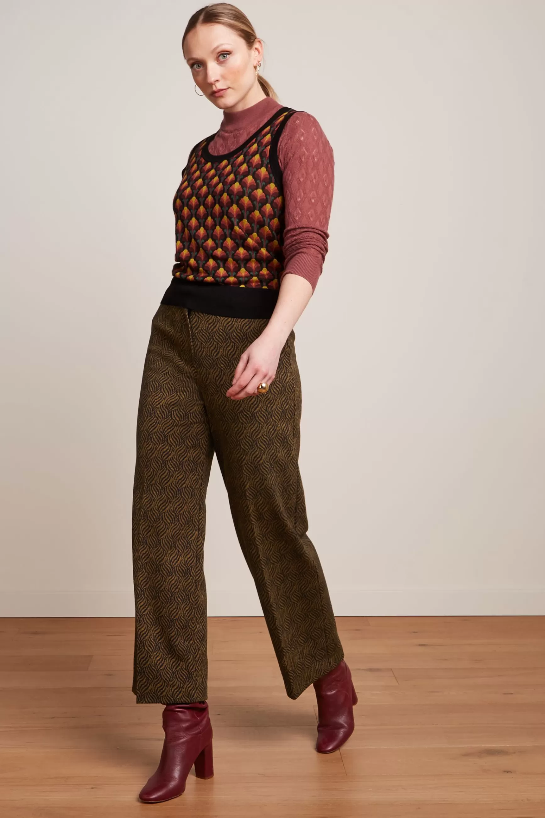 DAMES King Louie Federica Pants Ruby Jacquard