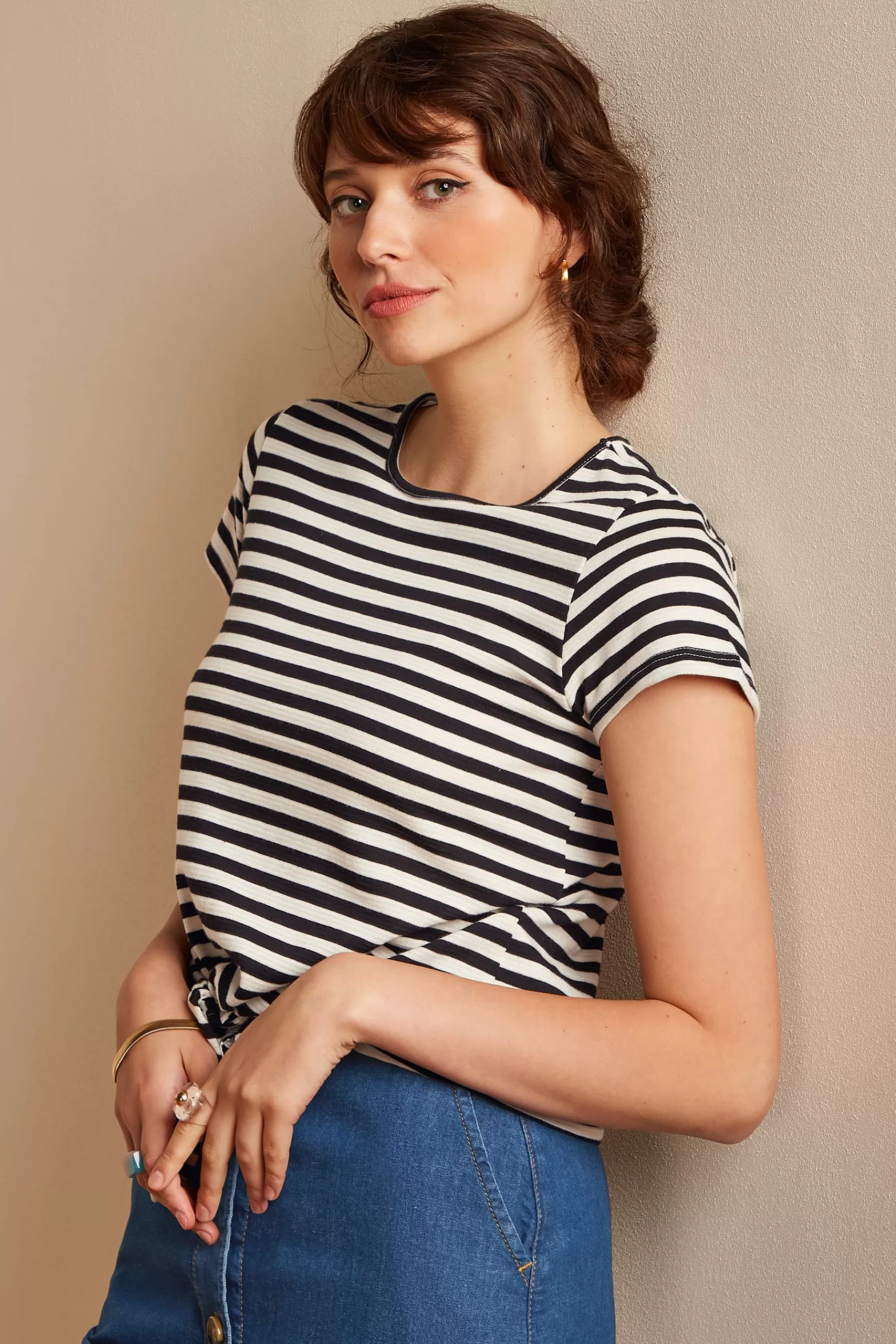 DAMES King Louie Knot T-Shirt Chopito Stripe