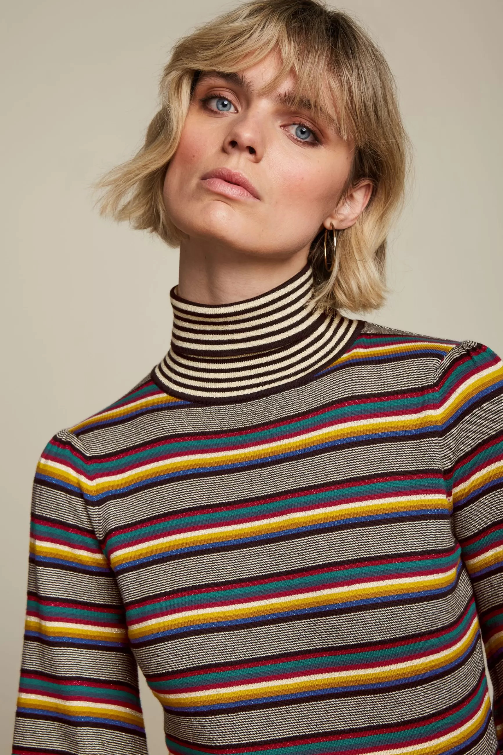 DAMES King Louie Maya Rollneck Top Sixties Stripe