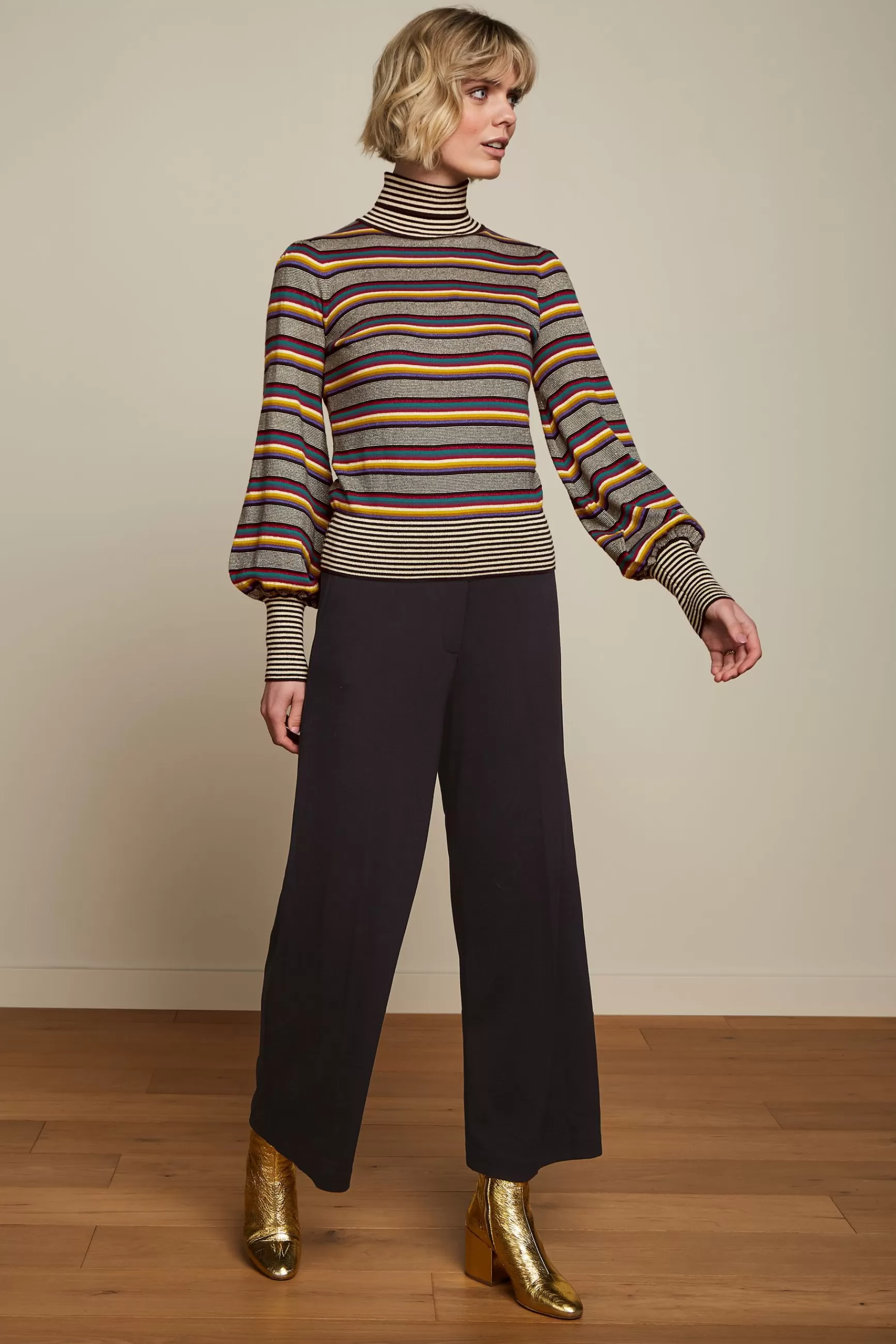 DAMES King Louie Maya Rollneck Top Sixties Stripe