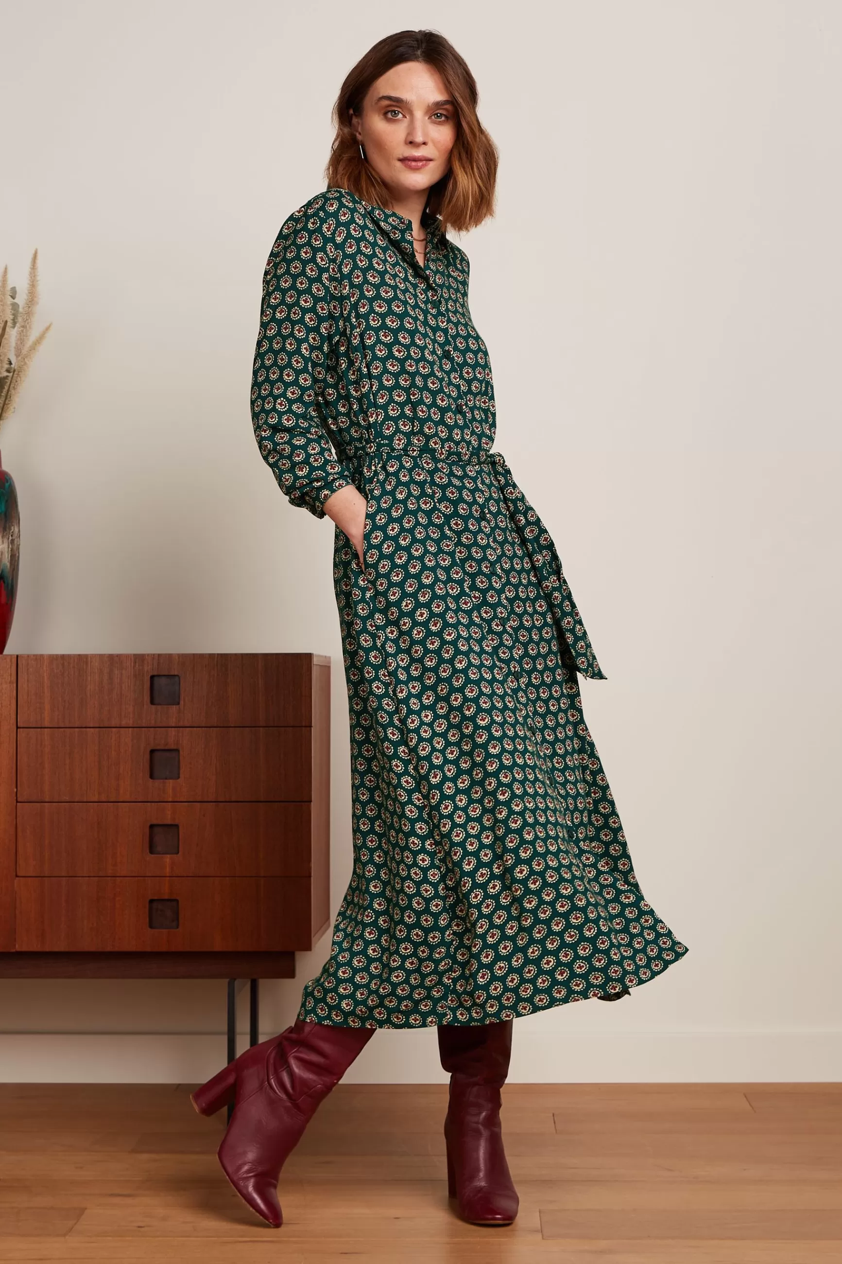 DAMES King Louie Olive Midi Dress Elliot